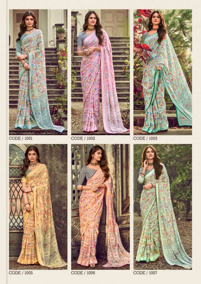 Cindrella By Kashvi Printed Viscose Georgette Sarees Wholesale Suppliers In Mumbai